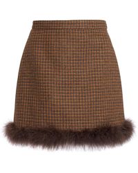 Valentino Garavani - Feather-Trimmed Virgin Wool Mini Skirt - Lyst