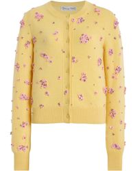 Oscar de la Renta - Embellished Wool Cardigan - Lyst