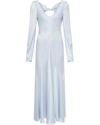 Gabriela Hearst - Peyton Ruffled Silk-Satin Midi Dress - Lyst