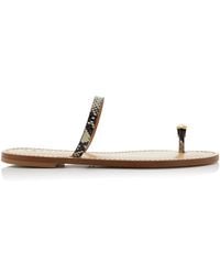 Amanu - The Kibera Python-Effect Leather Sandals - Lyst