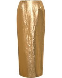 Gabriela Hearst - Manuela Foiled Linen Midi Skirt - Lyst