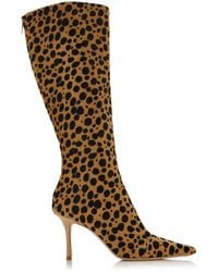 Jimmy Choo - X Conner Ives Gloria Cheetah-Print Pony Hair Knee Boots - Lyst