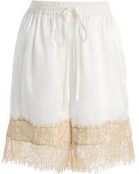 Third Form - Exclusive Whisper Lace-Trimmed Silk-Blend Shorts - Lyst