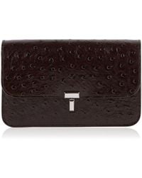 TOTEME - T-lock Ostrich-embossed Leather Clutch - Lyst