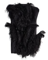 FFORME - Manon Feather-Embroidered Satin T-Shirt - Lyst