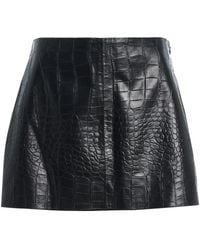 Agolde - Verica Croc-Embossed Faux Leather Mini Skirt - Lyst
