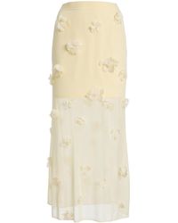 Jonathan Simkhai - Cora Floral Applique Mesh Midi Skirt - Lyst