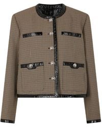 Rabanne - Vegan Leather-Trimmed Wool Jacket - Lyst