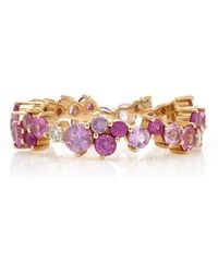 Sydney Evan - 14k Gold, Diamond, And Pink Sapphire Cocktail Eternity Ring - Lyst