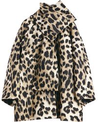 Givenchy - Bow-Scarf Leopard Short Coat - Lyst