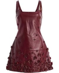 Jonathan Simkhai - Talen Embellished Leather Mini Dress - Lyst