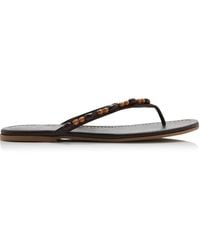 STAUD - Freja Beaded Leather Thong Sandals - Lyst