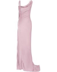 Marmar Halim - Button-Detail Silk Satin Gown - Lyst
