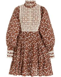 byTiMo Cotton Slub Floral Mini Dress - Multicolour