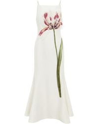 LEO LIN - Regina Embellished Wool-Blend Midi Dress - Lyst