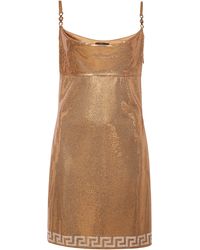 Versace Metallic Lamè Slip Dress