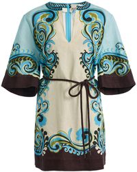 ALÉMAIS - Natalia Printed Linen Mini Dress - Lyst