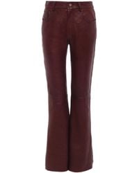 Chloé - Leather Flared Pants - Lyst