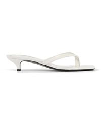 TOTEME - Croc-Embossed Leather Flip-Flop Sandals - Lyst