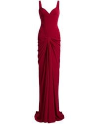 Zuhair Murad - Heavy Cady Draped Long Dress - Lyst