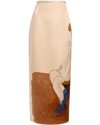 KHAITE - Winton Crushed Satin Midi Skirt - Lyst