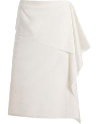 Niccolò Pasqualetti - Sutura Draped Linen-Cotton Midi Skirt - Lyst