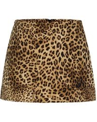 Source Unknown - Anouk Leopard Cotton-Blend Mini Skirt - Lyst