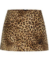 Source Unknown - Anouk Leopard Cotton-Blend Mini Skirt - Lyst