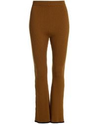 Matthew Bruch - Cotton-Blend Ribed-Knit Flared Pants - Lyst
