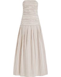 Anna Quan - Isadora Strapless Cotton-blend Maxi Dress - Lyst