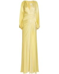 Zuhair Murad - Satin Draped Maxi Cape Dress - Lyst