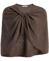By Malene Birger - Pinne Draped Wool-Blend Knit Cape - Lyst