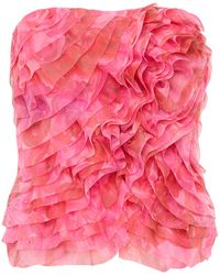 Aje. - Charmed Strapless Ruffled Bustier Top - Lyst