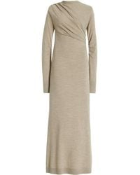 TOVE - Alice Ruched Wool Maxi Sweater Dress - Lyst