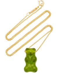 Lauren X Khoo Gummy Bear 18k Gold Quartz Necklace - Green