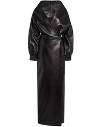 Balenciaga - Leather Wrap Dress - Lyst