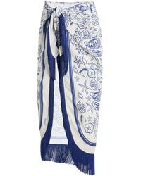 Jonathan Simkhai - Russo Fringed Pareo Linen-Blend Maxi Skirt - Lyst