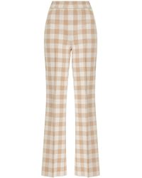 High Sport - Kick Gingham Stretch-cotton Knit Cropped Flared Pants - Lyst