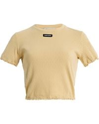 Miu Miu - Pointelle-Knit Cotton Baby Tee - Lyst