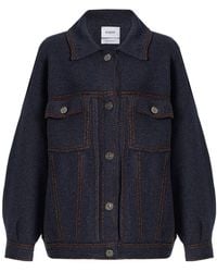Barrie - Oversized Cashmere-Denim Jacket - Lyst