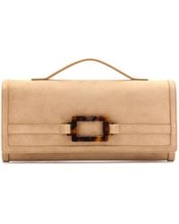 Roger Vivier - Belle Vivier Suede Clutch - Lyst