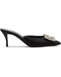 Roger Vivier - Efflorescence Crystal-Embellished Satin Mules - Lyst