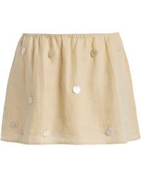 ELCE - Oceane Embellished Linen Mini Skirt - Lyst