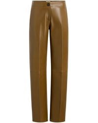 KHAITE - Mita Plonge Leather Straight-Leg Pants - Lyst