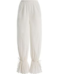 Posse - Exclusive Lois Broderie Anglaise Cotton Balloon Pants - Lyst