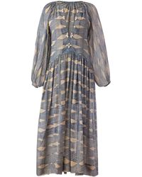 Alix Of Bohemia Saranna Shell-embellished Cotton-voile Midi Dress - Grey