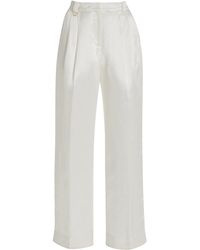 Aje. - Portray Pleated Linen-blend Pants - Lyst