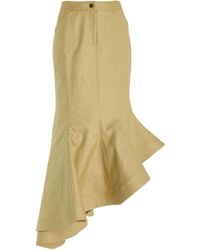 Rosie Assoulin - Wave Flared Cotton Midi Skirt - Lyst