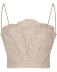 ANDRES OTALORA - Amapolas Linen Corset Top - Lyst