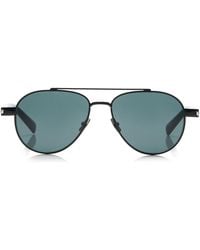 Saint Laurent - Aviator-Frame Metal Sunglasses - Lyst